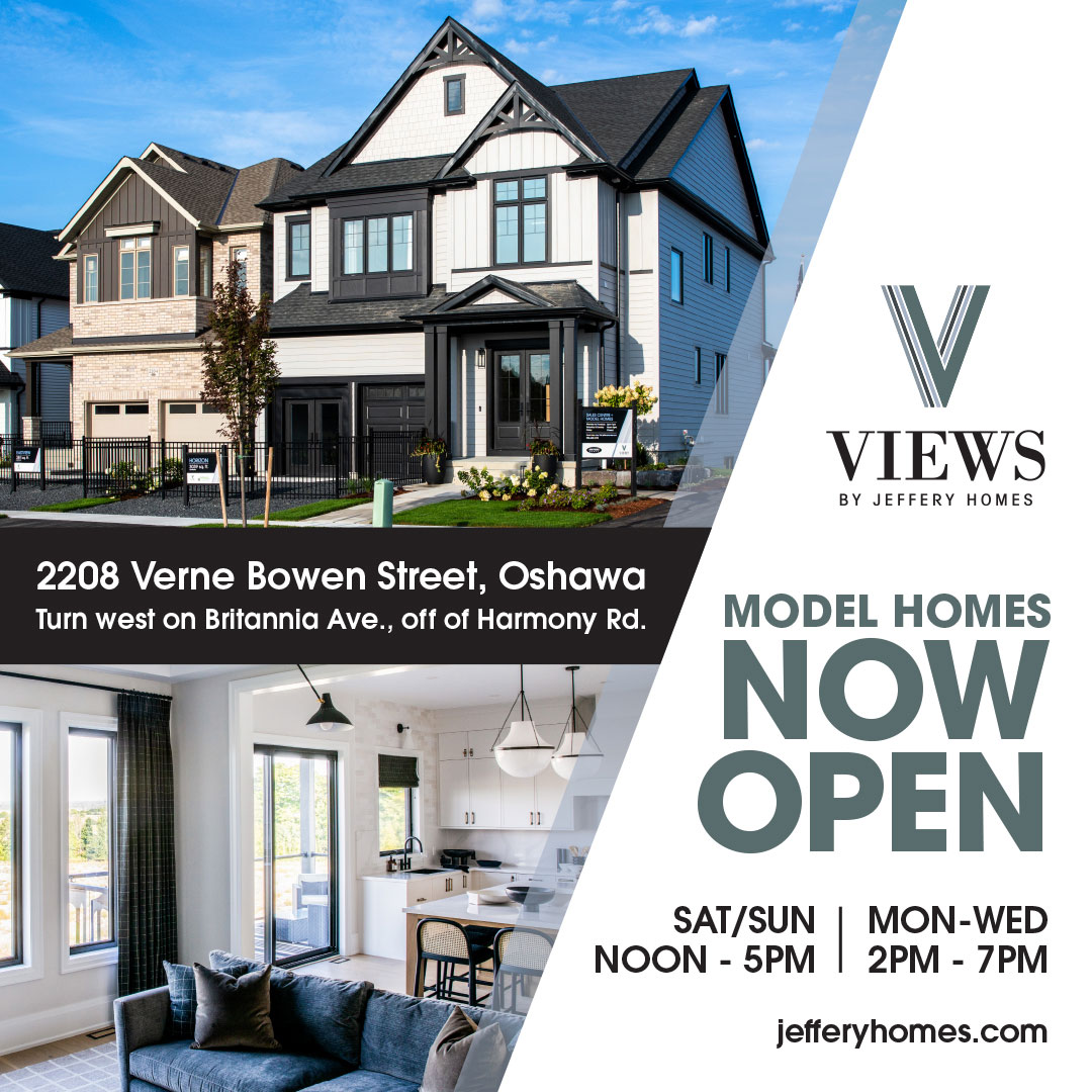 Views model homes now open graphic poster